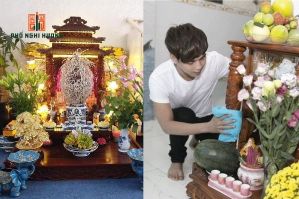 Chăm sóc và vệ sinh bàn thờ Thần Tài ngày Tết
