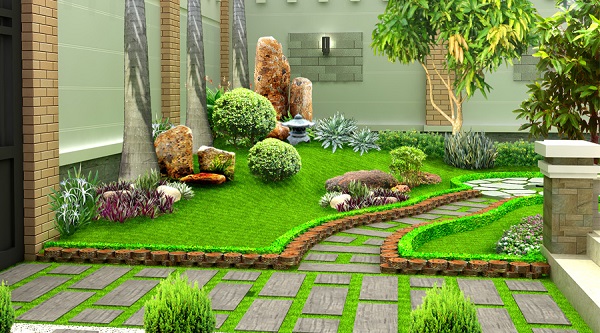 Cách bài trí cây phong thủy hợp lý trước nhà